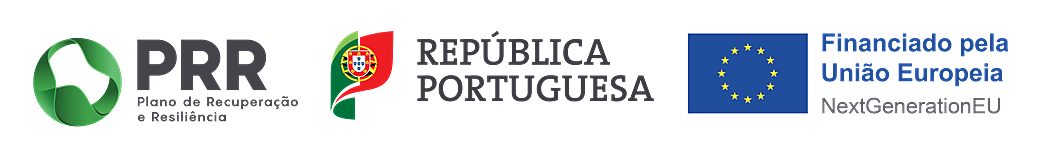 PRR — Plano de Recuperação e Resiliência · República Portuguesa · Financiado pela União Europeia — NextGenerationEU